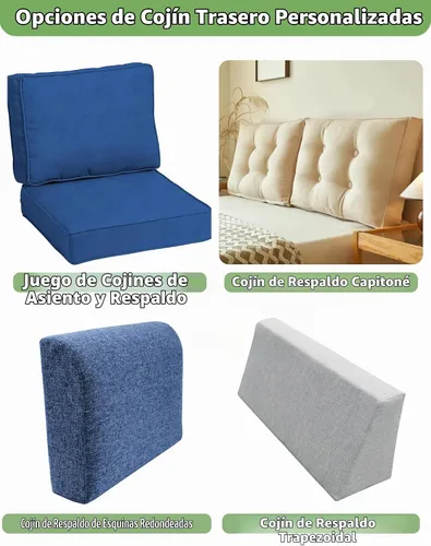 Vista 4 de SINCERE Cojines de respaldo hechos a medida de repuesto para interiores y exteriores, a medida, cojines de respaldo lumbar, cabecero, sofá de patio