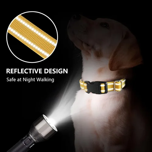 Vista 2 de Hikiko Martingale - Collar reflectante de nailon para perro con hebilla de liberación rápida, ajustable, collar de entrenamiento antideslizante