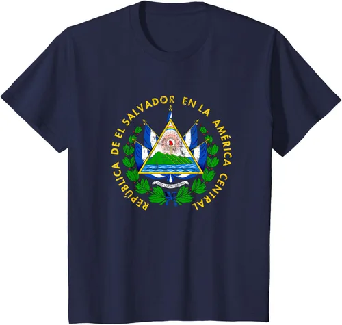 Vista 83 de Escudo de armas de El Salvador Salvadoran Distressed Design T-Shirt