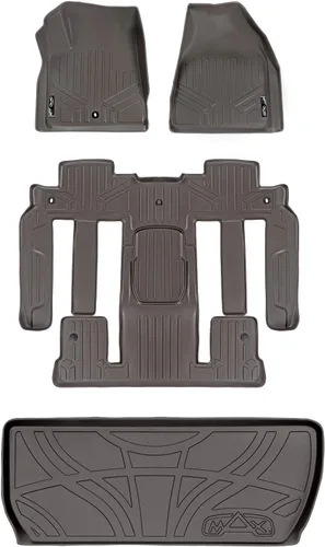 Vista 22 de SMARTLINER Juego de revestimientos de 2 filas y carga detrás de la segunda fila, color tostado, compatible con Buick Enclave 2009-2017/Chevrolet