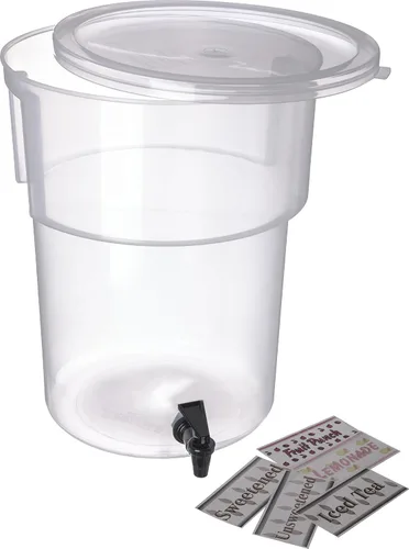 Vista 12 de Carlisle FoodService Products Dispensador redondo de bebidas Dispensador de bebidas con espita para catering, plástico, 3 galones, transparente