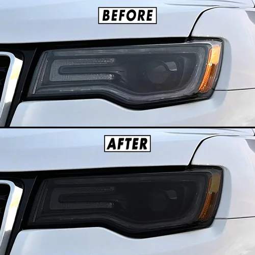 Vista 8 de SlickMod Vinilo PreCortado Tinta de Humo para Faro y Antiniebla de Jeep Grand Cherokee 2014-2021 (1. Faro, 20 por ciento de Humo Oscuro)