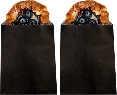 Vista 17 de Restaurantware Bag Tek - Bolsas de sándwich de 7 x 5 pulgadas, 100 bolsas de panadería a prueba de grasa, desechables para microondas, papel negro
