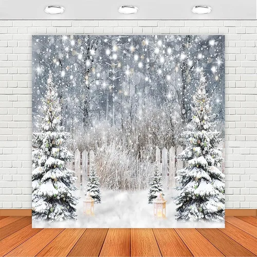 Vista 8 de Avezano Telón de Fondo de Fotografía de Invierno Purpurina Bosque Nevado Pino Árbol Fondo Nieve Navidad Xmas Fiesta de Vacaciones Decoración