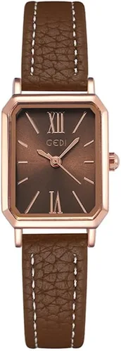 Vista 9 de TOOCAT Reloj de Pulsera para Mujer Mini Ultradelgado Elegante Cuadrado de Cuarzo con Correa de Cuero 30M Relojes Analógicos Impermeables