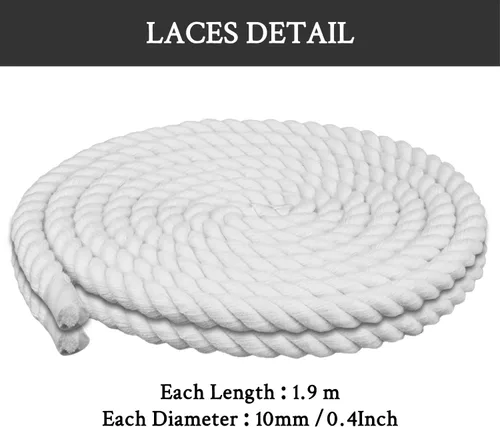 Vista 6 de Endoto Thick Rope Shoe Laces for Air Force 1, Chunky Twisted Shoelaces with DIY Custom Accessories for AF Sneaker Shoes