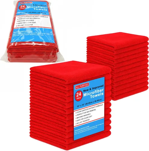 Vista 11 de Blue Horizon Toallas de limpieza de microfibra negras, paquete de 24 paños de felpa ultra suave de doble cara, paños de limpieza de microfibra