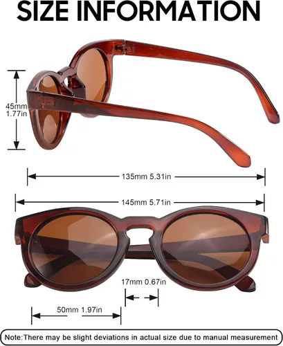 Vista 4 de IGnaef Gafas de sol polarizadas para mujer gafas redondas de moda gafas de sol retro ligeras para mujer pantallas de moda