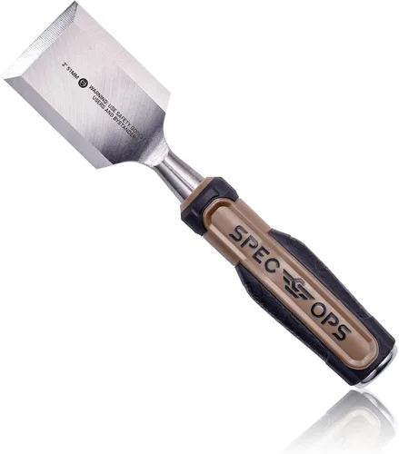 Vista 10 de Spec Ops Tools Cincel de madera, hoja de 1 pulgada, hoja de acero de alto carbono, agarre absorbente de golpes