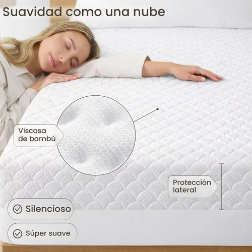 Vista 8 de Protector de colchón impermeable ultrasuave tamaño individual, bolsillo profundo de 6 a 21 pulgadas con protección de borde a prueba de fugas