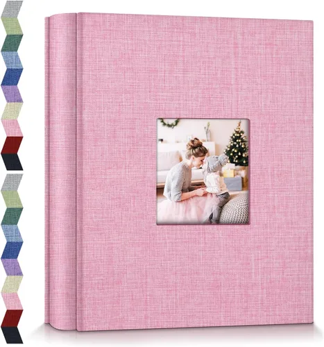 Vista 25 de popotop - Álbum de fotos 4x6 con 100 fotos, libros de fotos con 100 bolsillos verticales, cubierta de lino, álbumes para fotos familiares, de boda