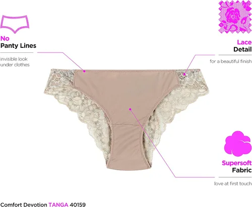 Vista 5 de Maidenform Women's Underwear Back, Tanga Lace Thong Panties (Retired Colors)