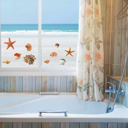 Vista 8 de Calcomanías de burbujas de acuarela para baño, lavandería, 23 calcomanías de burbujas azules pintadas a mano, decoración de baño, sala de estar