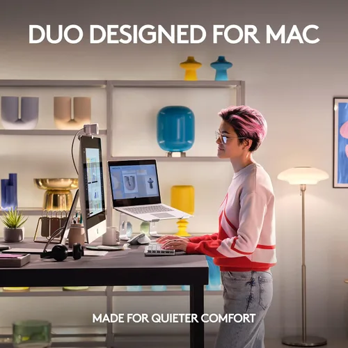 Vista 2 de Logitech Mini teclado mecánico MX + mouse inalámbrico MX Master 3S para Mac, teclas retroiluminadas de perfil bajo, interruptores táctiles más