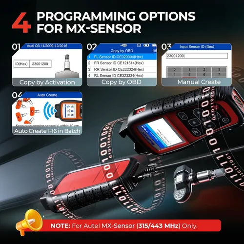 Vista 3 de Autel MaxiTPMS TS508WF Kit 2026, herramienta de programación TPMS con 8 piezas de sensores 315 433MHz (209$), versión WiFi de TS508 TS501 Pro