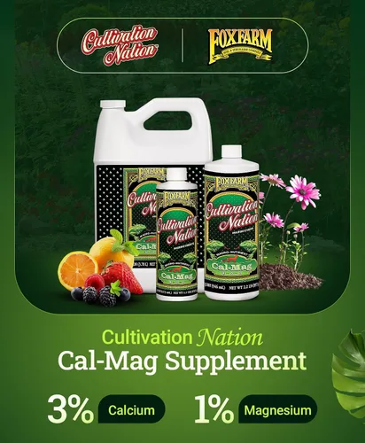 Vista 2 de FoxFarm Cultivation Nation Cal-Mag para plantas - 4-0-0, 3% de calcio, 1% de magnesio - 1 pinta
