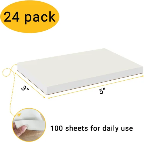 Vista 2 de Paquete de 24 blocs de notas de 3 x 5 pulgadas, blocs de notas pequeños en blanco para oficina y trabajo (cada bloc de notas de 100 hojas)