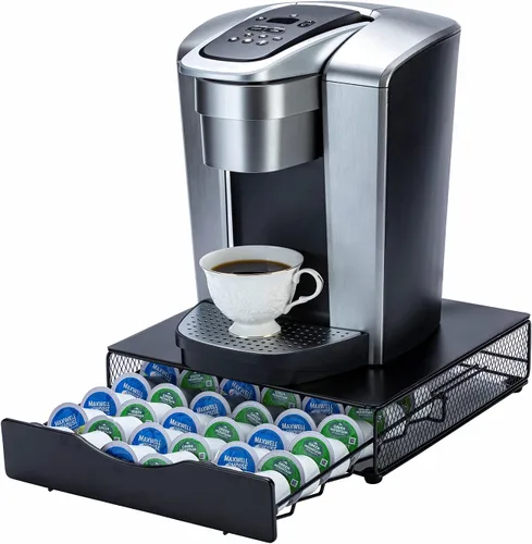 Vista 3 de K - Cajón para mostrador pequeño para Keurig K-Cup, con tapa de hierro (36 cápsulas)