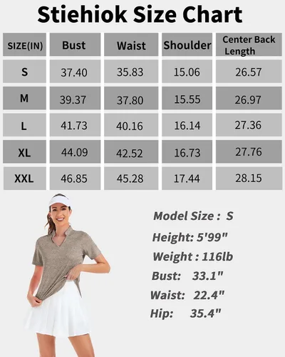 Vista 6 de Stiehiok Camisetas de gimnasio de manga corta para mujer, camisetas de entrenamiento de secado rápido, camisetas atléticas de yoga y golf