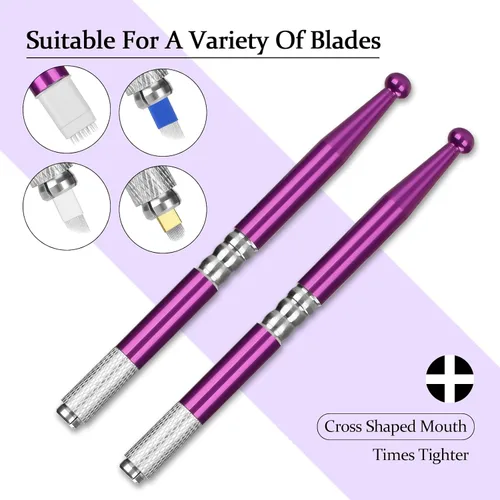 Vista 3 de Kit de microblading para cejas, Atomus Eyebrow Micro Needling Pen Set con tinta de pigmento soporte para tazas de 14 pines, envolturas de plástico