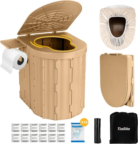 Vista 12 de Portable Camping Toilet with Pop-Up Privacy Tent, 12-inch Toilet Seat, Outdoor Portable Folding Toilet Potty for Adults Load Capacity of 400 Lbs