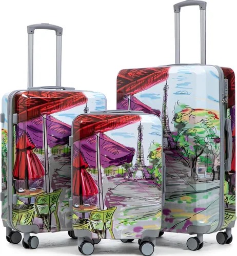 Vista 122 de Merax 3 piezas expandible ABS Hardshell equipaje Sets Spinner Wheel Maleta TSA Lock Suit Case, Apertura frontal negra, Juego de 2 piezas, Maleta