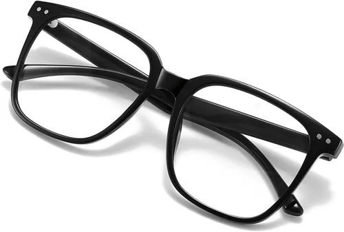 Vista 2 de Oversized Square Blue Light Blocking Glasses for Women Men, Anti Glare Computer Glasses, Reduce Eye Strain