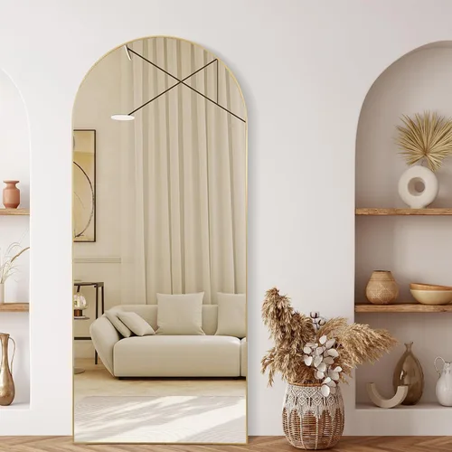 Vista 11 de Anpark Black Arched Mirror Full Length with Stand 24" x 65" Large Full Body Dressing for Wall Standing Floor Mirror for Bedroom Wall Mounted for