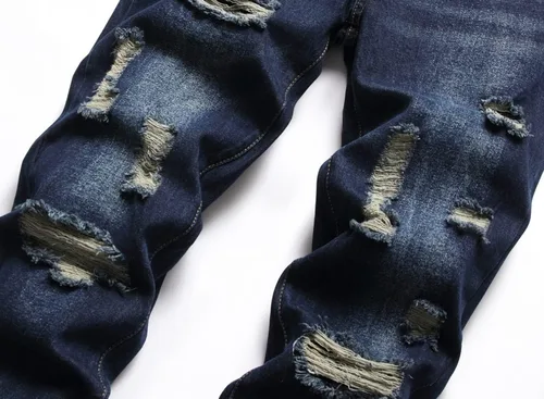 Vista 5 de AITITIA Jeans rasgados de ajuste regular para hombre