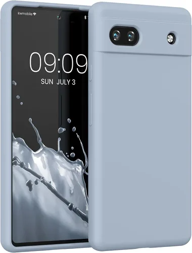Vista 118 de kwmobile Funda Compatible con Google Pixel 6 Pro - Funda de teléfono de silicona TPU con acabado suave - Azul Arrecife