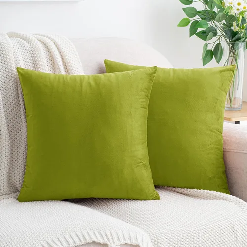 Vista 28 de HWY 50 fundas de almohada decorativas de terciopelo sólido para sofá, sala de estar. Ambar