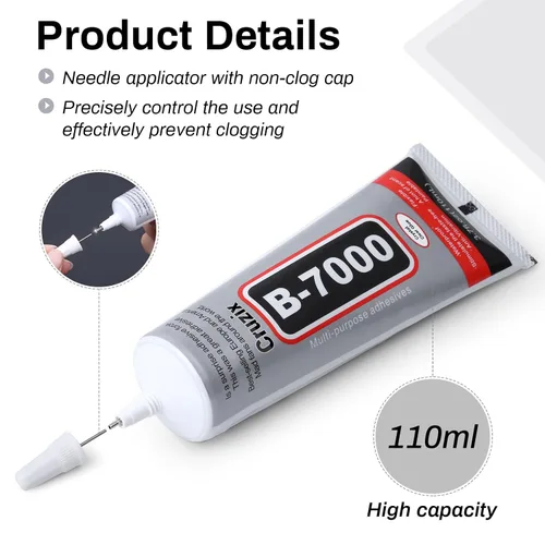 Vista 5 de B7000 - Pegamento para cuentas de joyería para hacer joyas, pegamento transparente de cristal 3.7 fl oz B7000+Plus pegamento superadhesivo multiusos
