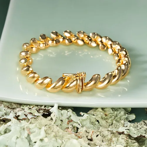 Vista 3 de Ross-Simons Italian 18kt Gold Over Sterling Silver San Marco Bracelet