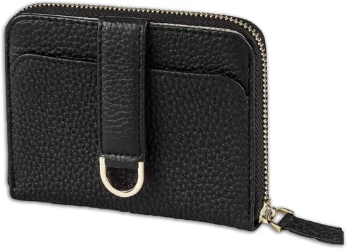 Vista 11 de Vaultskin Cartera pequeña para mujer, tarjetero de cuero con bloqueo RFID con bolsillo para monedas con cremallera, bolsillo para efectivo