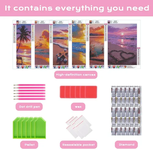 Vista 3 de DOTSOPS Kits de pintura de diamantes para adultos, kit de pintura para manualidades, manualidades, paquetes de arte de diamantes 5D, kits completos