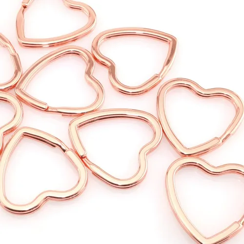 Vista 4 de Llavero plano creativo DIY Llavero Accesorios Metal Key Anillo dividido, Oro Rosa