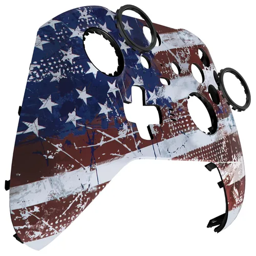 Vista 8 de eXtremeRate Impression US Flag Replacement Faceplate Cover for Xbox One Elite Controller Series 2 (Model 1797), Soft Touch Front Housing Shell &