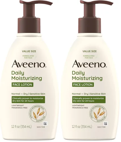 Vista 8 de Aveeno Loción facial hidratante diaria con avena prebiótica calmante, hidratante facial ligero y no graso para pieles normales a secas, sensibles