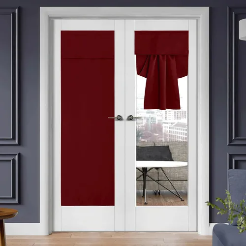 Vista 27 de RYB HOME Cortinas de oscurecimiento de habitación para puerta francesa, cortinas de ventana para puertas de vidrio, aislamiento térmico, cortina