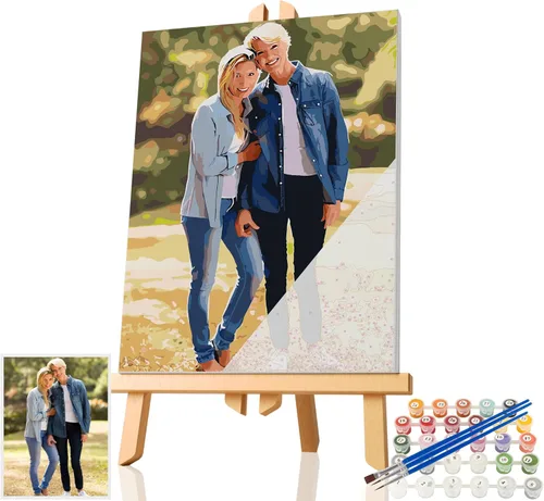 Vista 8 de SIYDCF Pintura personalizada por números, personaliza pintura por números para adultos principiantes, kit de pintura acrílica para decoración