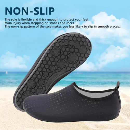 Vista 3 de Valennia Zapatos de agua descalzos de secado rápido, calcetines de yoga para playa, natación, surf, ejercicio para mujeres y hombres