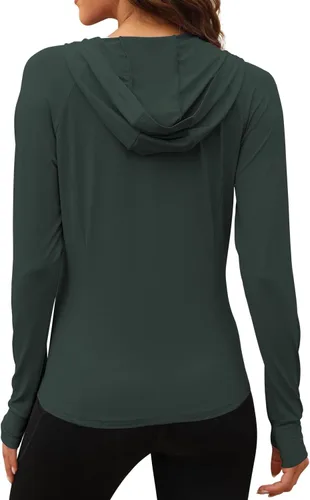 Vista 3 de We1Fit Chaqueta de protección solar UPF 50+ para mujer, sudadera con capucha para senderismo, correr, atlética