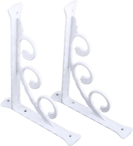 Vista 6 de 2 soportes flotantes de forma triangular para estantes invisibles, soportes de metal derecho montados en la pared, soporte triangular para estantes