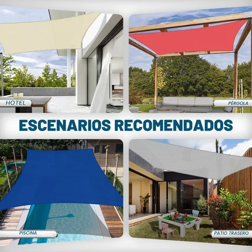 Vista 6 de Coarbor 8'x8' Toldo parasol para exteriores, toldo rectangular resistente para dar sombra a patio, jardín, deck, fondo de jardín, marrón