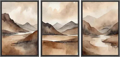 Vista 66 de SIGNWIN Lienzo enmarcado para pared, juego de arte dramático de cielo tormentoso, ilustraciones de paisaje nuboso Moody, arte moderno decorativo