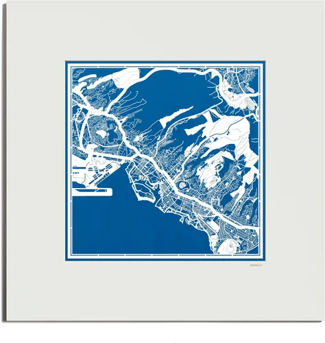 Vista 82 de O3 Design Studio San Diego, CA Paper Cut Map Matted Grey 20x20 in Paper Art