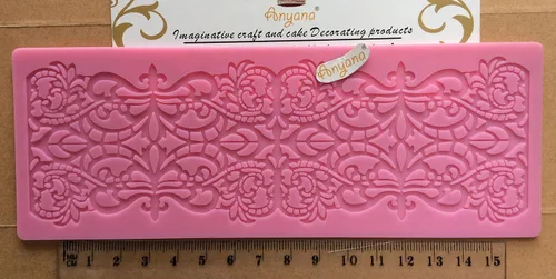 Vista 4 de Fleur de lis - Molde de encaje para tartas, moldes de encaje de silicona para decoración de pasteles, decoración de cupcakes