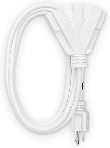 Vista 18 de Cable alargador de Holiday Lighting Outlet para interiores o exteriores de 16/3, 3 tomas de corriente, 3 clavijas, certificación UL Negro