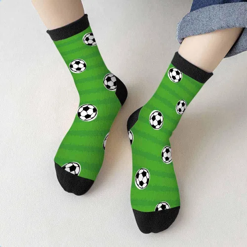 Vista 3 de Samgula Red Striped Crew Socks for Woman Size 6-8 Christmas Tree Moose Snowflake Dots Lines Girls Socks