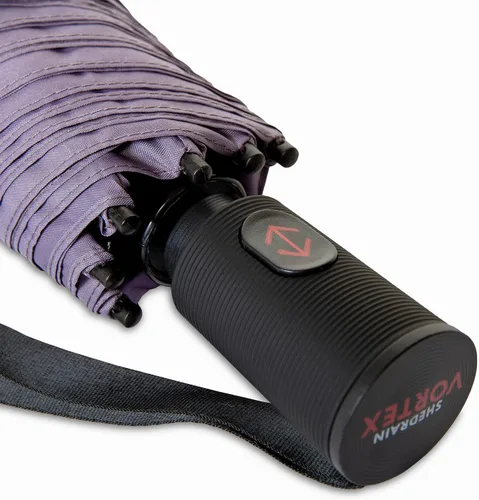 Vista 5 de ShedRain Vortex - Paraguas de viaje plegable y compacto automático, resistente al viento, botón para abrir y cerrar, toldo doble ventilado
